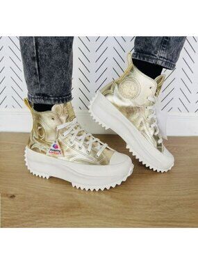 ❤️CONVERSE RUN STAR HIKE HI Sz 7 Womens Shoes GOLD Sneakers Boot Western A10333C